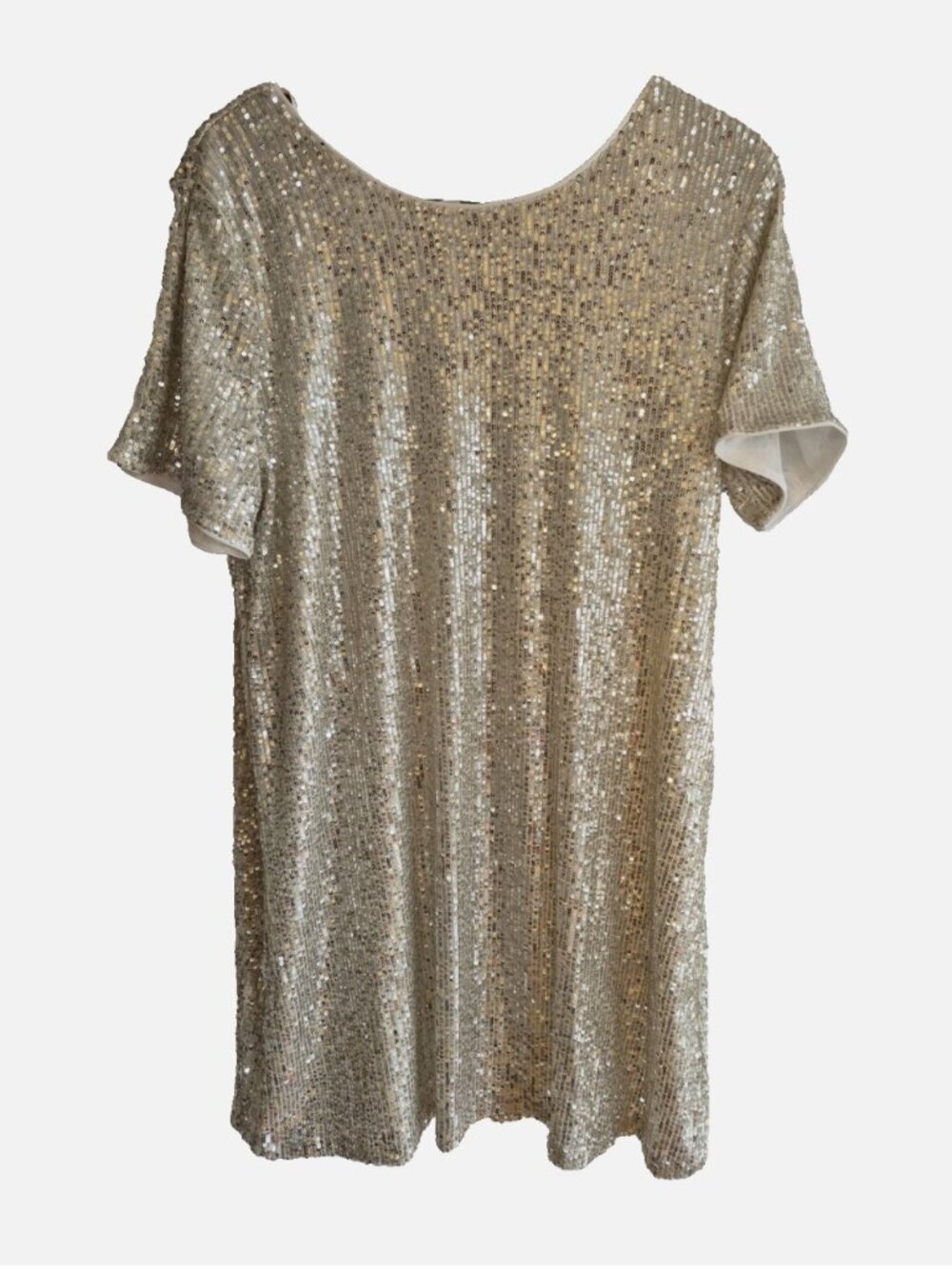 CeCe Sequin Shift dress - Size XL - White, Gold, Cream Glam Dress Prom Dress